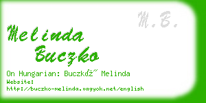 melinda buczko business card